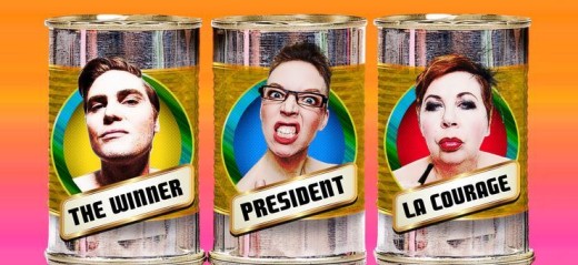 Kussakin kolmessa tölkissä on tyylitelty muotokuva henkilöstä, jolla on erilaisia ilmeitä. Tölkeissä on merkinnät The Winner, President ja La Courage värikkäällä, kaltevasti vaihtelevalla taustalla.